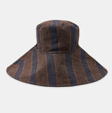 REVERSIBLE 100% LINEN STRIPED HAT