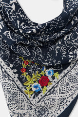 FLORAL EMBROIDERED WESTERN SCARF