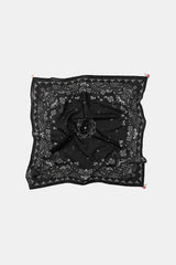 PAISLEY BEADED FLORAL BANDANA SCARF