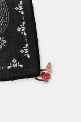 PAISLEY BEADED FLORAL BANDANA SCARF