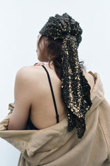 BEADED SEQUIN BANDANA GOLD