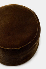 VELVET PILLBOX HAT OLIVE GREEN