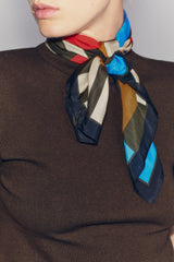 STRIPED SILK BLEND SCARF