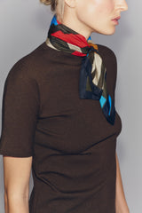 STRIPED SILK BLEND SCARF