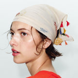 FISH EMBROIDERY POMPOM SCARF