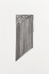 CROCHET SCARF WITH FRINGE GREY