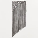 CROCHET SCARF WITH FRINGE GREY