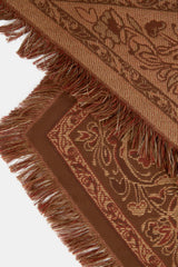 FRINGED LEATHER SCARF BROWN