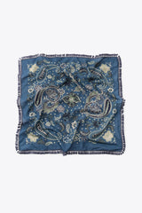 Fringe Printed Scarf Blue