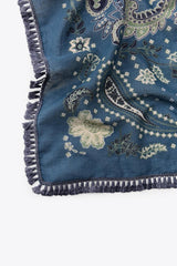 Fringe Printed Scarf Blue