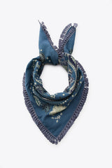 Fringe Printed Scarf Blue