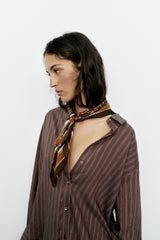 GEOMETRIC PRINT SILK SCARF