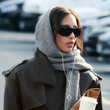 SCARF WITH HOODIE GRAY