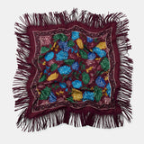 PRINTED SCARF WITH SILK & FRINGE