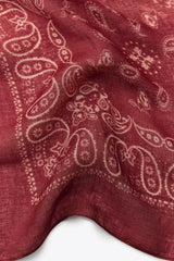 Bandana Print Fringe Linen Scarf