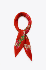 EMBROIDERED COTTON SCARF RED