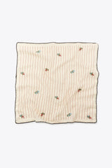 EMBROIDERED FLOWERS STRIPED SCARF