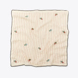 EMBROIDERED FLOWERS STRIPED SCARF