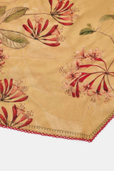 FLORAL BANDANA SCARF WITH LACE TRIM