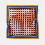 100% SILK GEOMETRIC PRINTED SCARF Orange