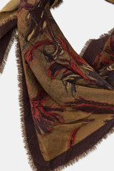 FRINGED FLORAL PRINT BANDANA