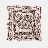 Decorative scarf with floral pattern on a white background
