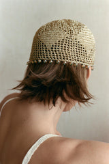 METALLIC THREAD BEADED HEADPIECE