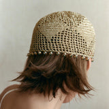 METALLIC THREAD BEADED HEADPIECE