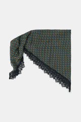 PRINTED TRIANGLE SCARF WITH LACE