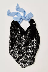 Lace Triangle Scarf Black