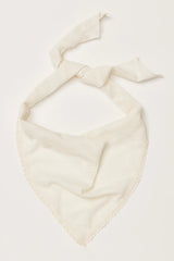 Knit Triangle Scarf Off White