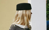 Wool Pillbox Hat Black