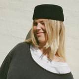 Wool Pillbox Hat Black