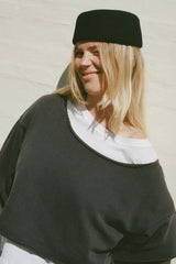Wool Pillbox Hat Black