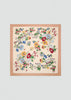 FLORAL SATIN SCARF BEIGE TRIM
