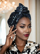 Black Sequin Messy Bun