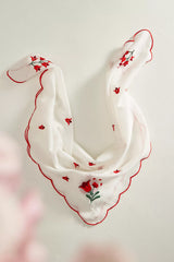 Scalloped Floral Cotton Bandana