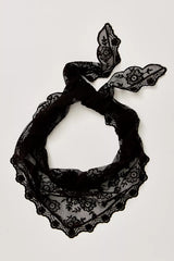 Lace Triangle Scarf Black