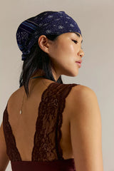 Triangle Bandana Paisley Slate blue