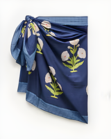 Cotton sarong scarf Blue