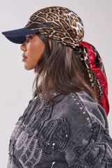 Brimmed Scarf Hat Leopard