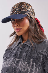 Brimmed Scarf Hat Leopard