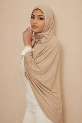 Signature Jersey Hijabs Cream