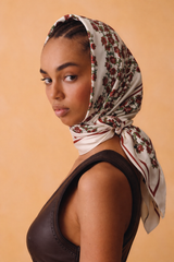 FLORAL RED ROSE PRINT SCARF