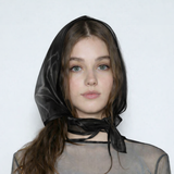Organza Babushka Bonnet Black