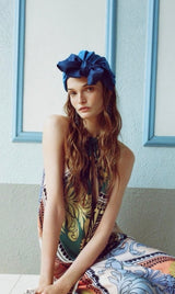 PRE-TIED SATIN BANDANA GRADIENT BLUE
