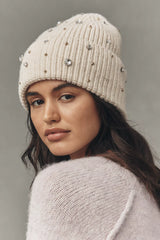 Rhinestone Beanie Off-white