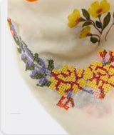 EMBROIDERED COTTON SCARF WHITE