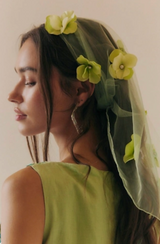 Organza Triangle Hair Scarf Matcha