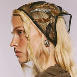 Organza Beaded Triangle Scarf